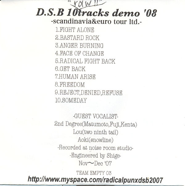 last ned album DSB - 10 Raw Tracks Demo 08 ScandinaviaEuro Tour Ltd