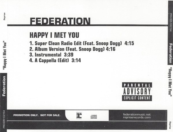 baixar álbum Federation Featuring Snoop Dogg - Happy I Met You