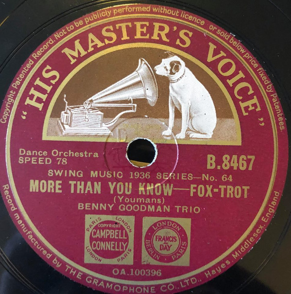 télécharger l'album Download Benny Goodman Trio - China Boy More Than You Know album
