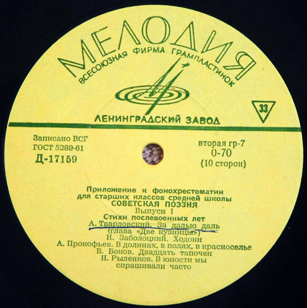 télécharger l'album Various - Советская Поэзия Выпуск 1