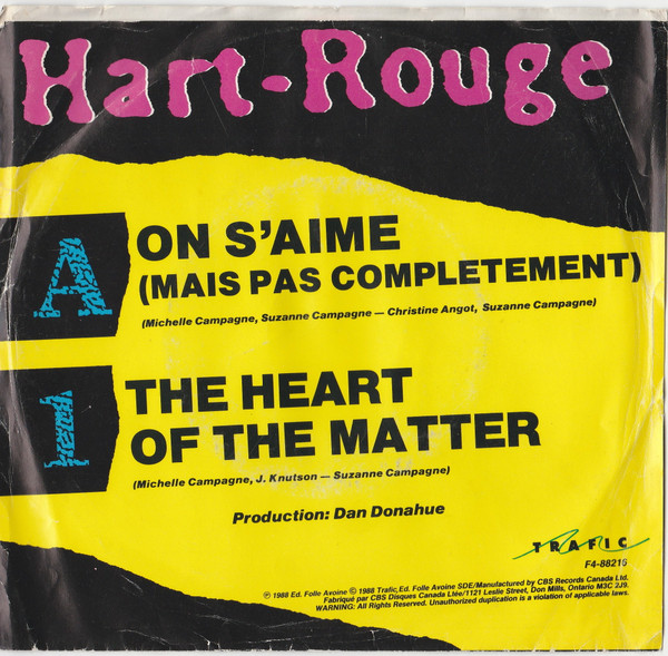 baixar álbum HartRouge - On SAime Mais Pas Completement The Heart Of The Matter