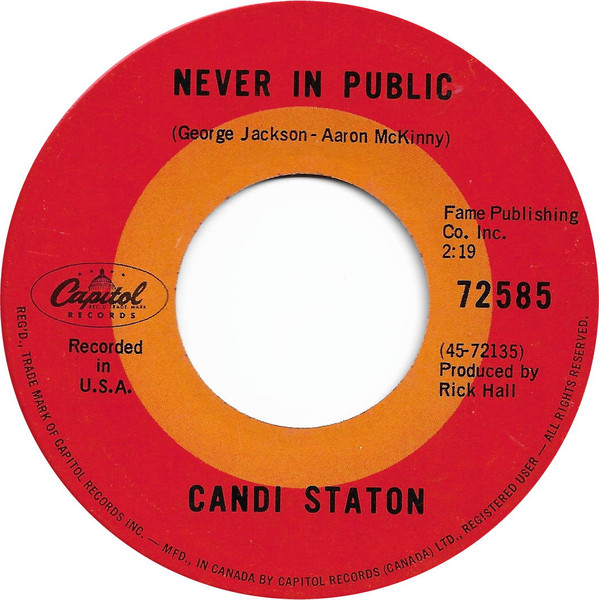 Candi Staton – Never In Public / You Don't Love Me No More (1969