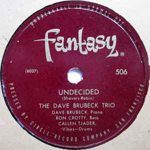 The Dave Brubeck Trio - Undecided / That Old Black Magic album cover