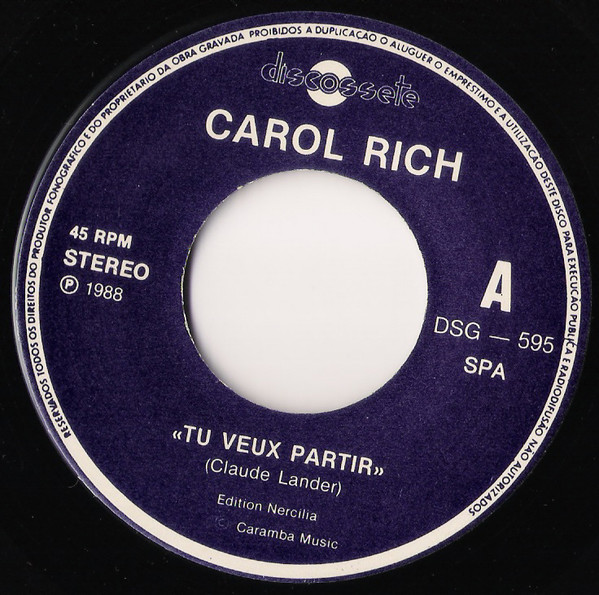Album herunterladen Carol Rich - Tu Veux Partir
