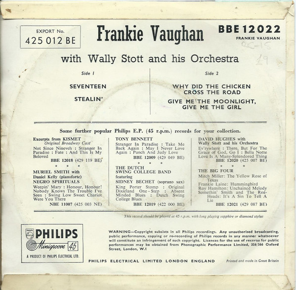 lataa albumi Frankie Vaughan - Seventeen