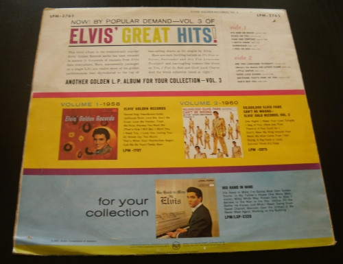 Elvis Presley – Elvis' Golden Records Volume 3 (2000, Vinyl) - Discogs