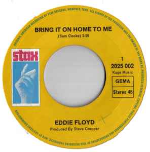 Eddie Floyd - Bring It On Home To Me / Private Number album cover