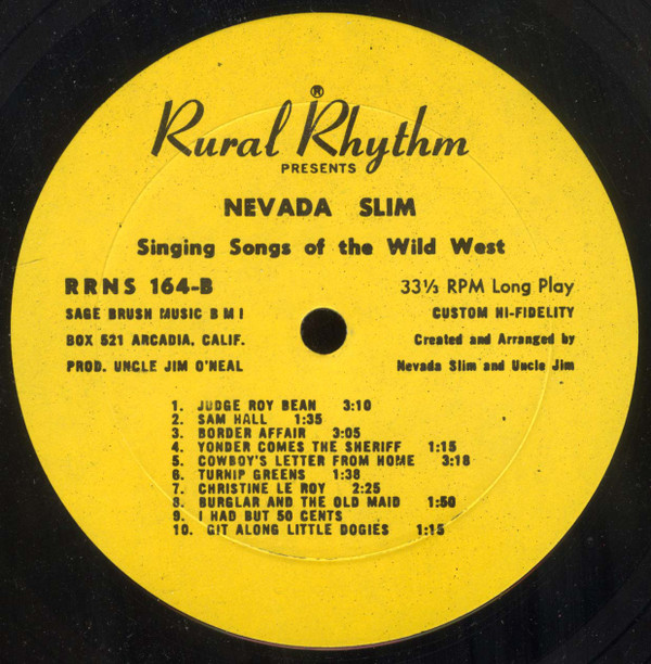 ladda ner album Nevada Slim - Singing Songs Of The Wild West