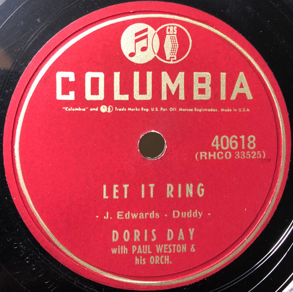 ◆ DORIS DAY ◆ Let It Ring / Love ' s Little Island ◆ Columbia 40618 (78rpm SP) ◆