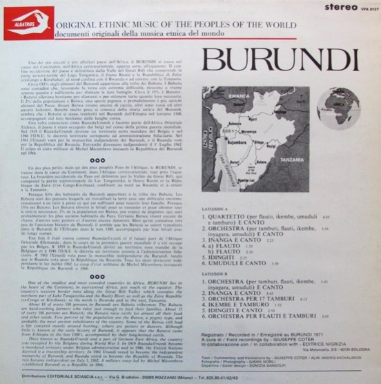ladda ner album Giuseppe Coter - Music From Burundi