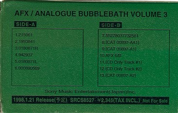 AFX - Analogue Bubblebath Vol 3 | Releases | Discogs