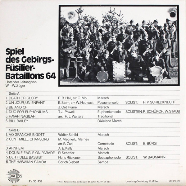 lataa albumi Gebirgs Füsilier Bataillon 64 Unter Der Leitung Von Wm W Züger - Spiel Des Gebirgs Füsilier Bataillons 64