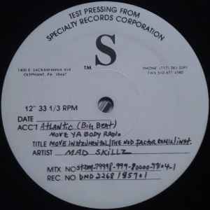 Mad Skillz – Move Ya Body / Extra Abstract Skillz (1995, Vinyl