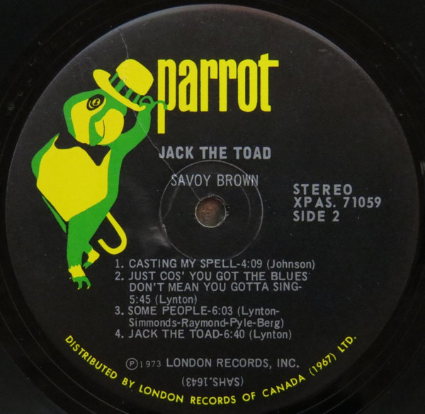 Savoy Brown - Jack The Toad | Parrot (XPAS 71059) - 6