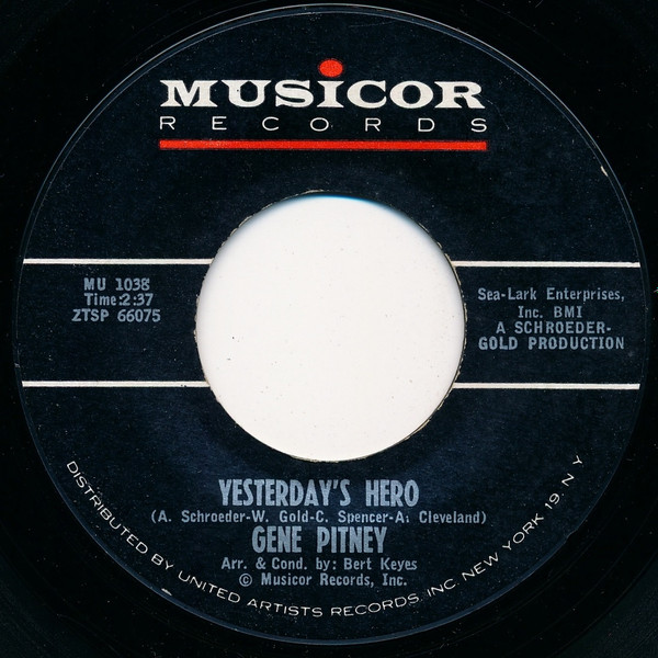 Gene Pitney Yesterday S Hero Cornflower Blue Releases Discogs