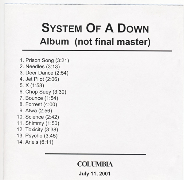 System Of A Down - Cifra Club