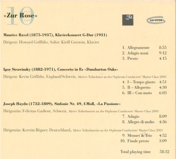 baixar álbum Download Zürcher Kammerorchester - Jubiläums Musik 10 Jahre Zur Rose album