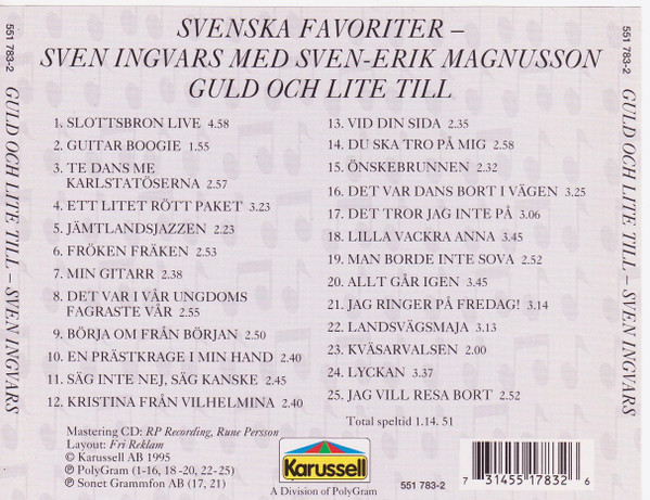 Album herunterladen Sven Ingvars Med SvenErik Magnusson - Guld Och Lite Till