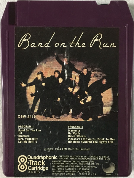 Paul McCartney & Wings – Band On The Run (1974, 8-Track Cartridge ...