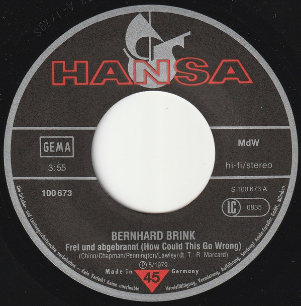 baixar álbum Bernhard Brink - Frei Und Abgebrannt