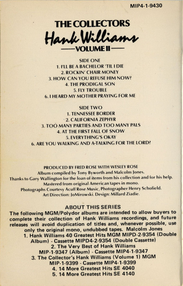 Hank Williams - The Collectors Volume II | Polydor (MIP4-1-9430) - 5