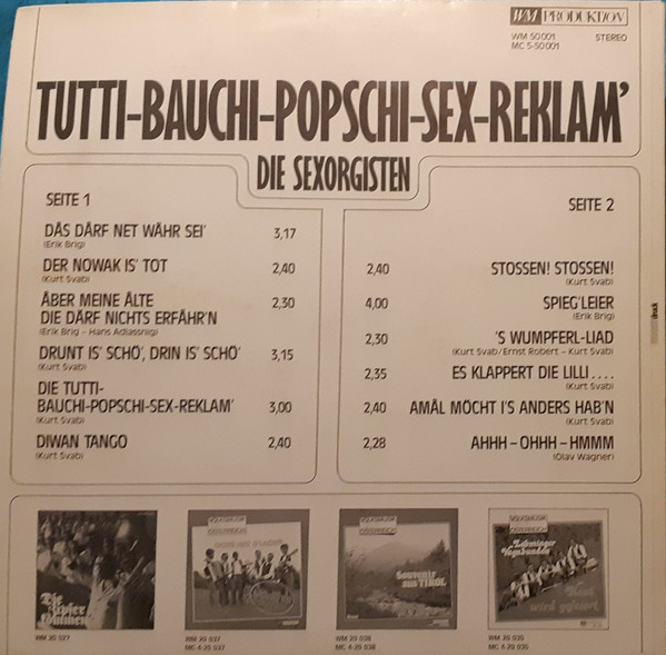 ladda ner album Die Sexorgisten - Tutti Bauchi Popschi Sex Reklam