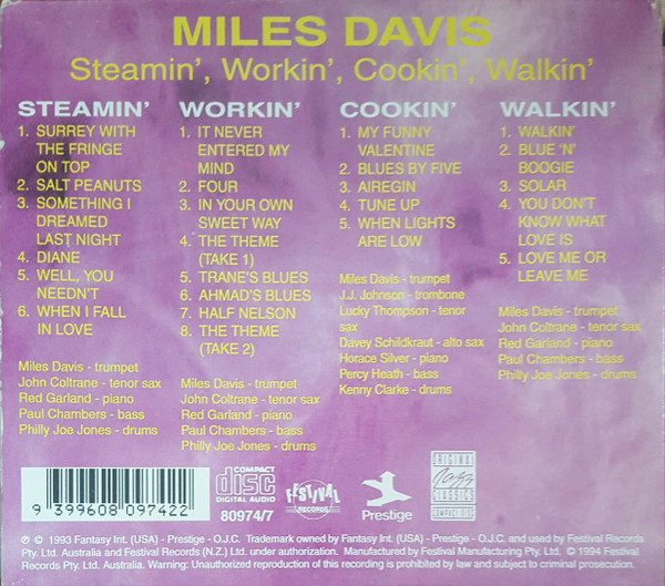 last ned album Miles Davis - Steamin Workin Cookin Walkin