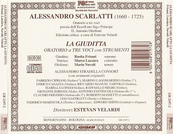 descargar álbum Alessandro Scarlatti, Alessandro Stradella Consort, Estevan Velardi - La Guiditta