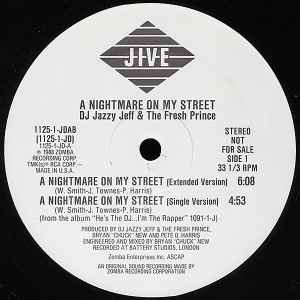 DJ Jazzy Jeff & The Fresh Prince - A Nightmare On My Street album cover