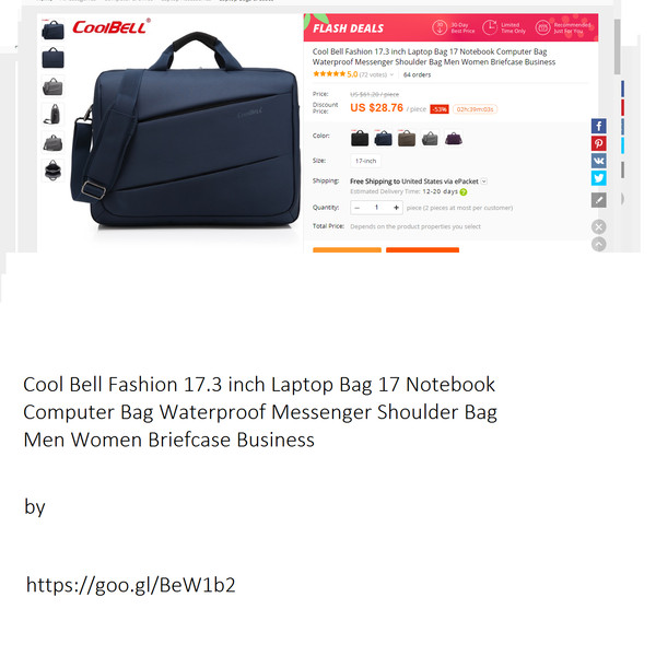 Album herunterladen httpsgooglBeW1b2 - Cool Bell Fashion 173 inch Laptop Bag 17 Notebook Computer Bag Waterproof Messenger Shoulder Bag Men Women Briefcase Business