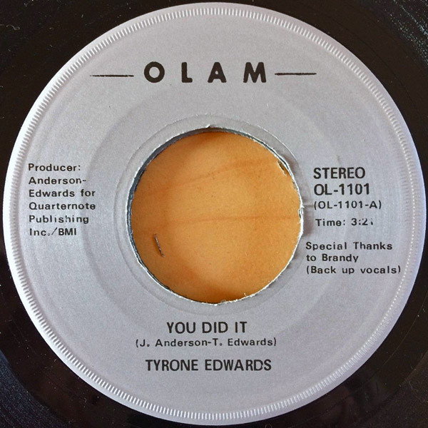 baixar álbum Tyrone Edwards - You Did It Main Ingredient