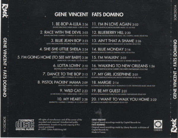 télécharger l'album Gene Vincent Fats Domino - Gene VincentFats Domino