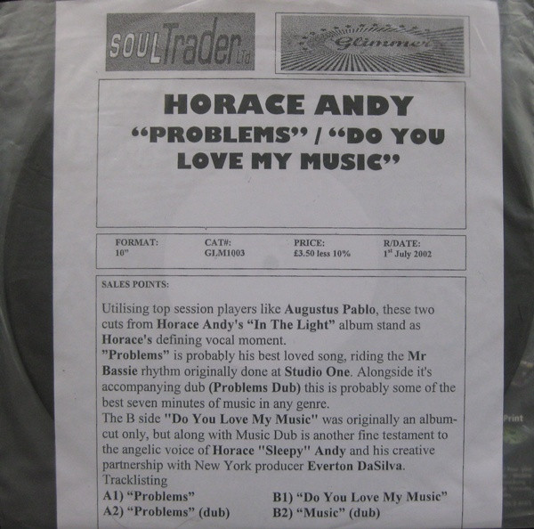 Horace Andy – Problems / Do You Love My Music (2002, Vinyl) - Discogs