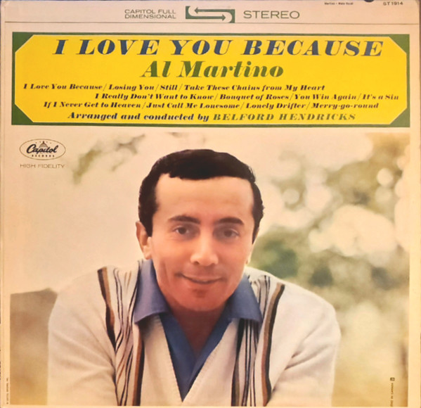 Al Martino – I Love You Because (1963, Vinyl) - Discogs