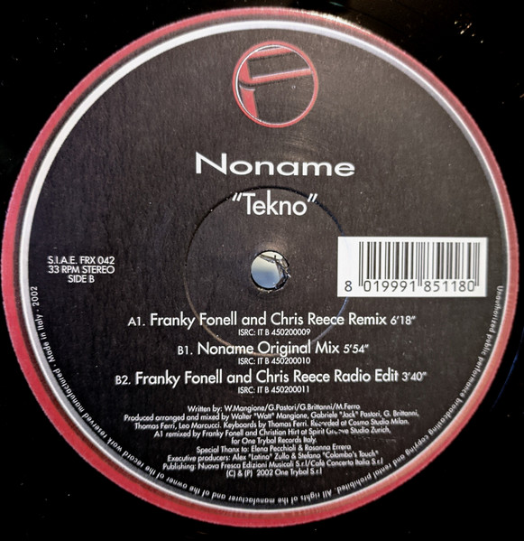Gøre klart Tilmeld Mindful Noname – Tekno (2002, Vinyl) - Discogs