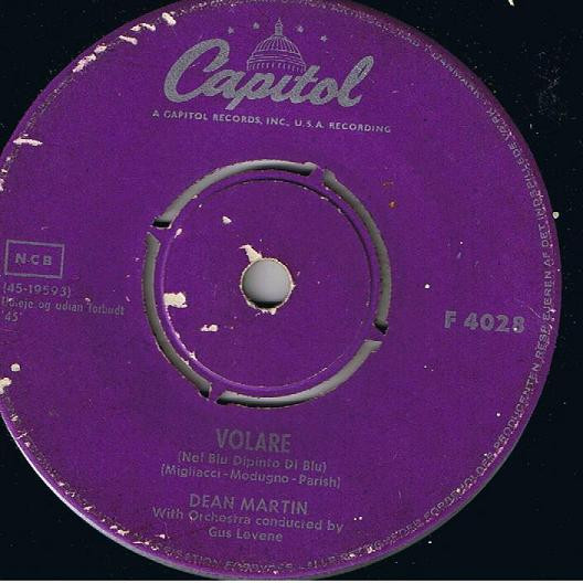 Dean Martin – Volare (Nel Blu Dipinto Di Blu) (1958, Vinyl) - Discogs