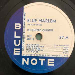 Ike Quebec Quintet – Blue Harlem / Tiny's Exercise (1945, Shellac 