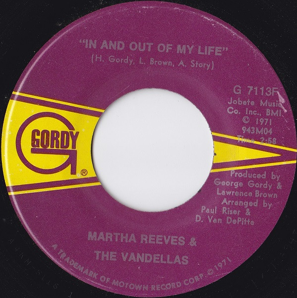 Martha Reeves & The Vandellas – In And Out Of My Life (1971, Blue