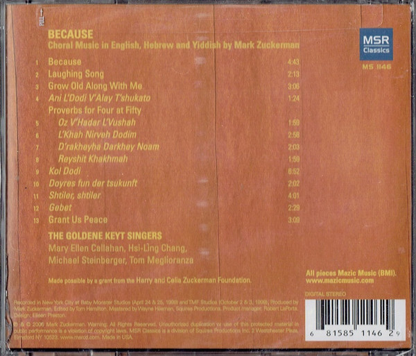 baixar álbum Mark Zuckerman, The Goldene Keyt Singers - Because