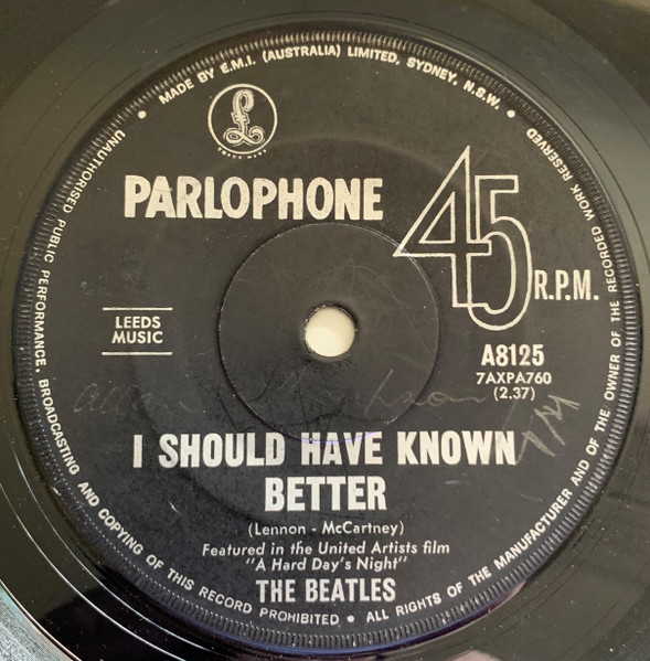 The Beatles – I Should Have Known Better (1964, Vinyl) - Discogs