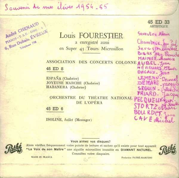 baixar álbum Édouard Lalo Orchestre De L'Association Des Concerts Colonne, Louis Fourestier - Rapsodie Pour Orchestre Dite Norvégienne