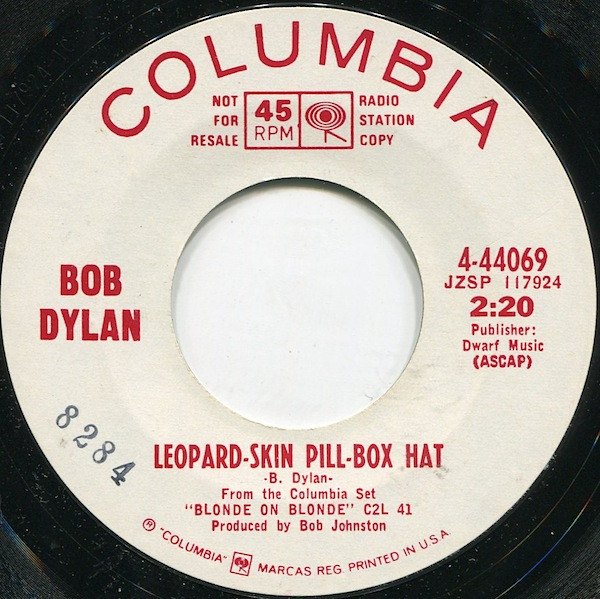 Bob Dylan – Leopard-Skin Pill-Box Hat (1967, Vinyl) - Discogs