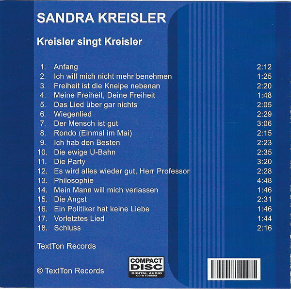 baixar álbum Sandra Kreisler, Jochem Hostenbach - Kreisler Singt Kreisler Die Unbekannten Chansons Von Georg Kreisler