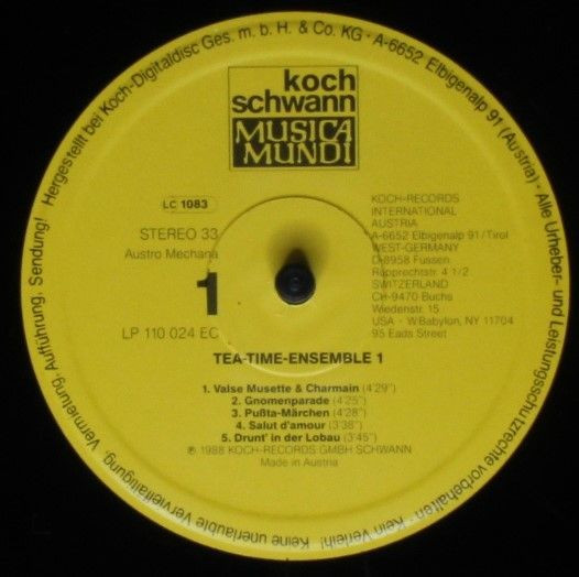 lataa albumi TeaTimeEnsemble - Tea Time Ensemble 1