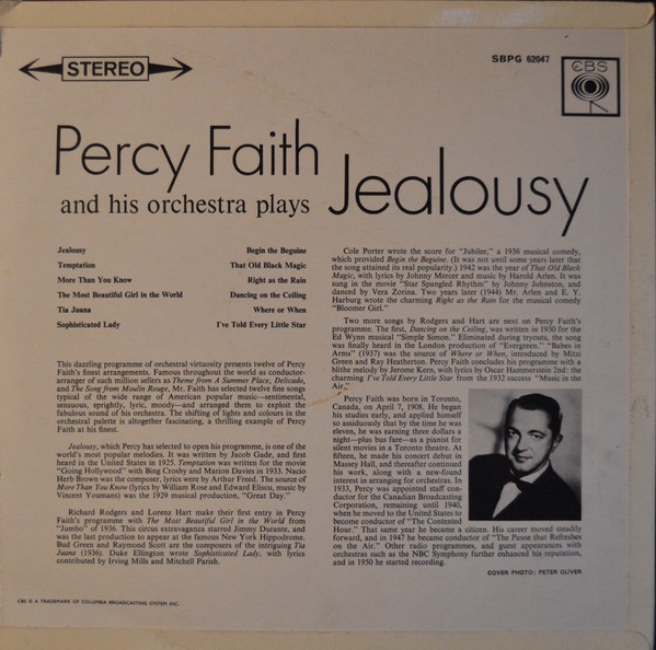 last ned album Percy Faith & His Orchestra - Jealousy