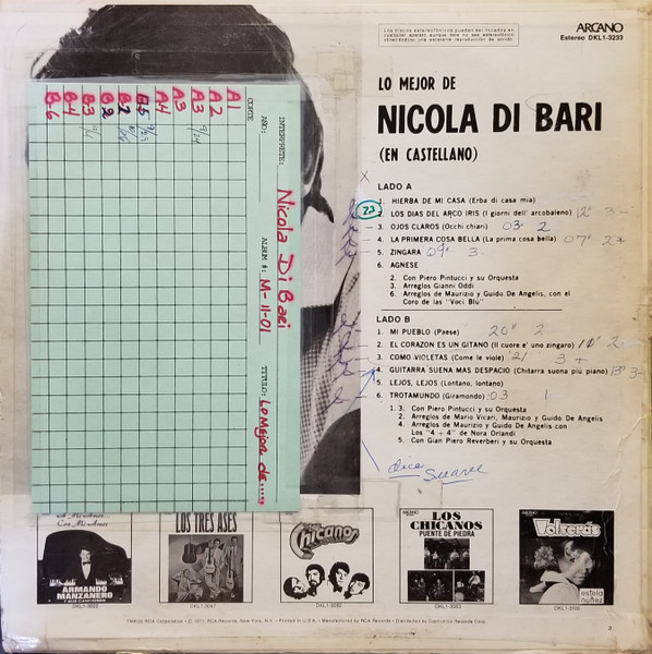 Nicola Di Bari - Lo Mejor De Nicola Di Bari En Castellano, Releases