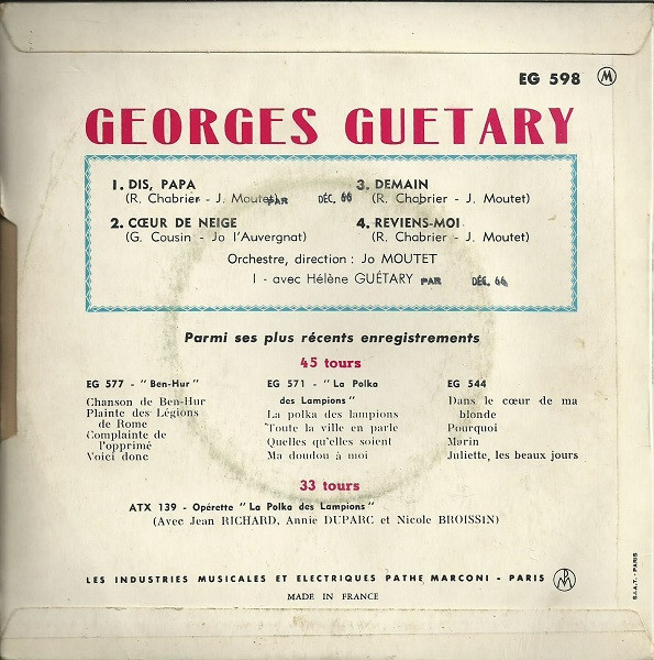 Album herunterladen Hélène Et Georges Guétary - Dis Papa