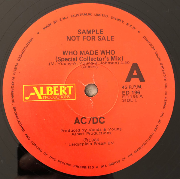 AC/DC Who Made (Special (1986, Vinyl) - Discogs