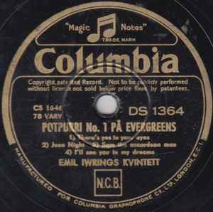 Emil Iwrings Kvintett - Potpurri No. 1 På Evergreens / Four Or Five Times album cover