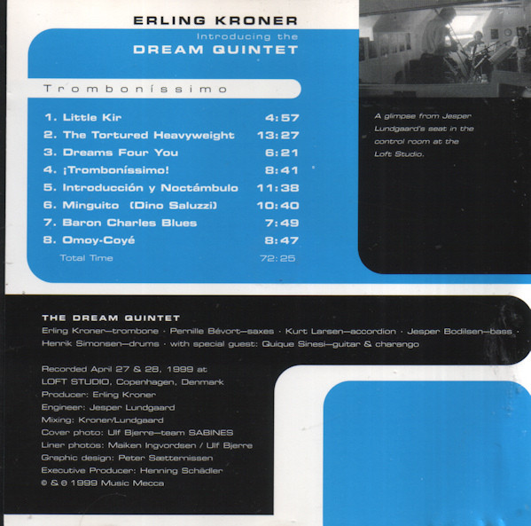 télécharger l'album Erling Kroner Introducing The Dream Quintet - Trombonissimo